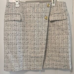 Ann Taylor Cream Tweed Mini Skirt